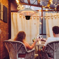 Outsunny Plafondverwarmer 1500W kachel incl. afstandbediening terras aluminium zilver(m-2)