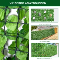 Outsunny Kunsthaag wanddecoratie privacy haag planten haag lichtgroen(m-5)