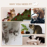 PawHut Four-Layer Wall-Mounted Shelf, with Cushions, Scratching Board - Oak Tone(m-6)