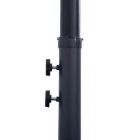Outsunny 3(m) Cantilever Umbrella 18 Ribs & Vents Adjustable Angle for Patio Cream White(m-12)