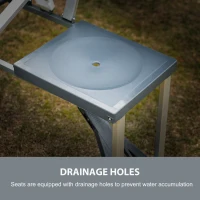 Outsunny Folding Picnic Table and Chair Set Portable Camping Hiking Dining Furniture with Four Chairs, Aluminium Frame and Suitcase for BBQ Party Outdoor Garden(m-6)