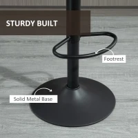 HOMCOM Barstools 2 Piece Adjustable Height Dining Counter Chair 360° Swivel with Footrest for Home Pub, Brown(m-6)