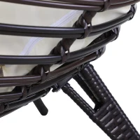 Outsunny rotan fauteuil in druppelvorm 101 cm x 89 cm x 156 cm(m-7)