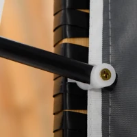 Outsunny strandstoel dubbele ligstoel met opklapbare daktafel grijs(m-9)