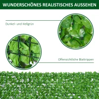 Outsunny Kunsthaag wanddecoratie privacy haag planten haag lichtgroen(m-6)