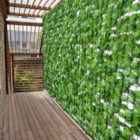 Outsunny Kunsthaag wanddecoratie privacy haag planten haag lichtgroen(m-2)