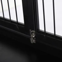 Pawhut Klatka dla Psa do Domu 2 Drzwi Zwierzęta Domowe MDF Metal Czarna(m-9)