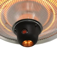 Outsunny promiennik ciepła sufitowy, 1500 W z oświetleniem LED, taras, aluminium, srebrny(m-8)