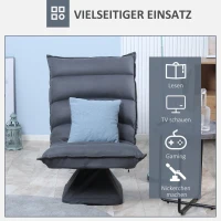 HOMCOM fauteuil, draaibare zitting, verstelbare rugleuning, zachte bekleding, ademende hoes, donkergrijs, 62 x 62 x 95 cm(m-7)