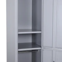 Vinsetto 1.8m Lockable Office Cabinet Storage Cold Rolled Steel w/ Shelves Grey(m-8)