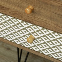 HOMCOM Móvel de TV com Prateleira de Armazenamento 4 Gavetas e Pés de Metal para Televisores de até 50 Polegadas 120x39x64cm Marrom(m-9)