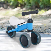 HOMCOM Baby Toddler Balance Bike Ride On Walker 3 Wheel Push Bike Kids First Bike for 1-2 Years Blue(m-10)