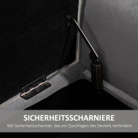 HOMCOM bank gestoffeerde bank met opbergruimte armleuningen borstbank moderne gang slaapkamer woonkamer fluweelzacht polyester rubber hout grijs 118 x 42 x 66 cm(m-7)
