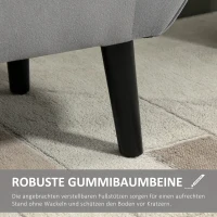 HOMCOM bank gestoffeerde bank met opbergruimte armleuningen borstbank moderne gang slaapkamer woonkamer fluweelzacht polyester rubber hout grijs 118 x 42 x 66 cm(m-5)