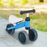 HOMCOM Baby Toddler Balance Bike Ride On Walker 3 Wheel Push Bike Kids First Bike for 1-2 Years Blue(m-11)