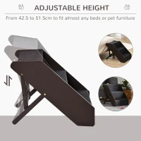 Pawhut Puppy Steps for Bed, Pet-3 Steps Ladder Ramp-Dark Brown(m-5)