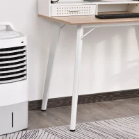 HOMCOM Computer Desk with Monitor Stand, Drawer and Storage Compartments, Compact Desk for Home Office and Small Spaces, White(m-10)