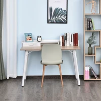 HOMCOM Computer Desk with Monitor Stand, Drawer and Storage Compartments, Compact Desk for Home Office and Small Spaces, White(m-11)