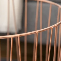 HOMCOM Metal Base MDF Top Duo-Pack Lift-Top Bedside Table Rose Gold(m-9)