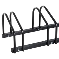 HOMCOM 4-Bike Floor Parking Stand Parking Rack, 95Lx33Wx27H cm, Steel-Black(m-10)