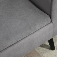 HOMCOM bank gestoffeerde bank met opbergruimte armleuningen borstbank moderne gang slaapkamer woonkamer fluweelzacht polyester rubber hout grijs 118 x 42 x 66 cm(m-9)