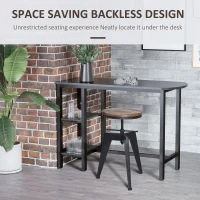 HOMCOM Swivel Bar Stool W/Wooden Top, Adjustable Height-Brown/Black(m-4)