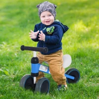 HOMCOM Baby Toddler Balance Bike Ride On Walker 3 Wheel Push Bike Kids First Bike for 1-2 Years Blue(m-12)