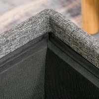 HOMCOM Sitzhocker mit Stauraum, Fußhocker, Polsterhocker, abnehmbarer Deckel, Bezug in Leinenoptik, 42 x 42 x 41 cm, Dunkelgrau(m-9)