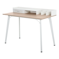 HOMCOM Computer Desk with Monitor Stand, Drawer and Storage Compartments, Compact Desk for Home Office and Small Spaces, White