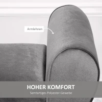 HOMCOM bank gestoffeerde bank met opbergruimte armleuningen borstbank moderne gang slaapkamer woonkamer fluweelzacht polyester rubber hout grijs 118 x 42 x 66 cm(m-6)
