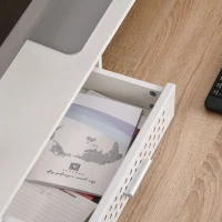 HOMCOM Computer Desk with Monitor Stand, Drawer and Storage Compartments, Compact Desk for Home Office and Small Spaces, White(m-8)