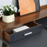 HOMCOM Student Desk for Bedroom w/Hutch 1 Drawer workstation Brown and Black(m-7)