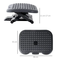 HomCom Suport de Picioare Standard pntru Birou cu Înălțime și Înclinare Reglabile, 46x35x11-17cm(m-3)