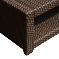 Outsunny Masa de Gradina in PE Rattan, Maro, 56x56x44.5cm(m-6)