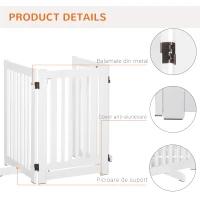 PawHut gard de siguranta, 3 panouri MDF, 155x 6 cm, alb(m-7)