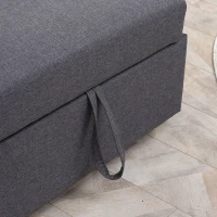 HOMCOM Ecksofa, Eckcouch, Schlafsofa, ausziehbar, mit Bettfunktion, Stauraum, Leinenoptik, dunkelgrau, 228 x 148 x 88cm(m-8)