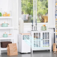 HOMCOM Conditionator portabil si Dezumidificator cu Telecomanda Timer 24H, 2 Viteze(m-9)