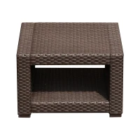 Outsunny Masa de Gradina in PE Rattan, Maro, 56x56x44.5cm(m-4)