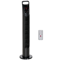 HOMCOM Ventilator Reglabil Oscilant cu 3 niveluri de viteza si Telecomanda de control de la distanta, Ф18x78.5cm Negru