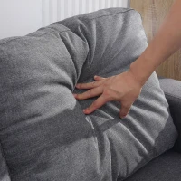 HOMCOM Ecksofa, Eckcouch, Schlafsofa, ausziehbar, mit Bettfunktion, Stauraum, Leinenoptik, dunkelgrau, 228 x 148 x 88cm(m-9)