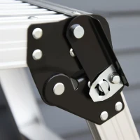 HOMCOM Piattaforma da Lavoro Pieghevole Scala Multiuso in Lega d'Alluminio 113×41×48.5cm Argento(m-9)