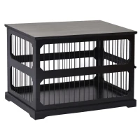 PawHut Cusca Eleganta Marimea Small-Medium pentru Caini din MDF si Plasa metalica 55 x 90 x 60 cm(m-1)