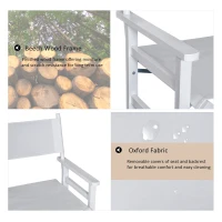 Homcom Scaun de Regizor Rabatabil Fabricat din Lemn de Oxford Alb 56x46x88cm(m-6)