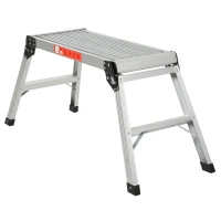 HOMCOM Piattaforma da Lavoro Pieghevole Scala Multiuso in Lega d'Alluminio 113×41×48.5cm Argento(m-11)