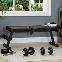 HOMCOM Dumbbell, Barbell, 2-in-1, 20 kg, 8 weight plates, rust-free, Iron, black, 95 x 16 x 16Hcm(m-6)