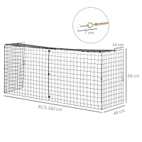 HOMCOM Frente de Lareira com Comprimento Ajustável Frente para Lareira com Grade de Metal 81,5-160x44x68cm Preto(m-3)