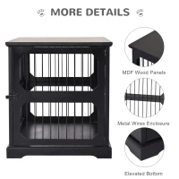 PawHut Cusca Eleganta Marimea Small-Medium pentru Caini din MDF si Plasa metalica 55 x 90 x 60 cm(m-6)