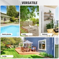 Outsunny Set 3 Pzi Mobili da Giardino: 2 Sedie (54x44.5x81cm) 1 Tavolo (61.6x61.6x74cm), Pieghevoli e Salvaspazio, Nero(m-6)