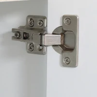 kleankin Móvel para Lavatório Pousar Armário Casa de Banho com 2 Portas e Armazenamento Interior 57x33x60cm Branco e Madeira(m-6)