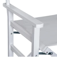Homcom Scaun de Regizor Rabatabil Fabricat din Lemn de Oxford Alb 56x46x88cm(m-12)